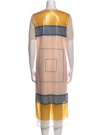 Tory Burch Striped Midi Length Dress