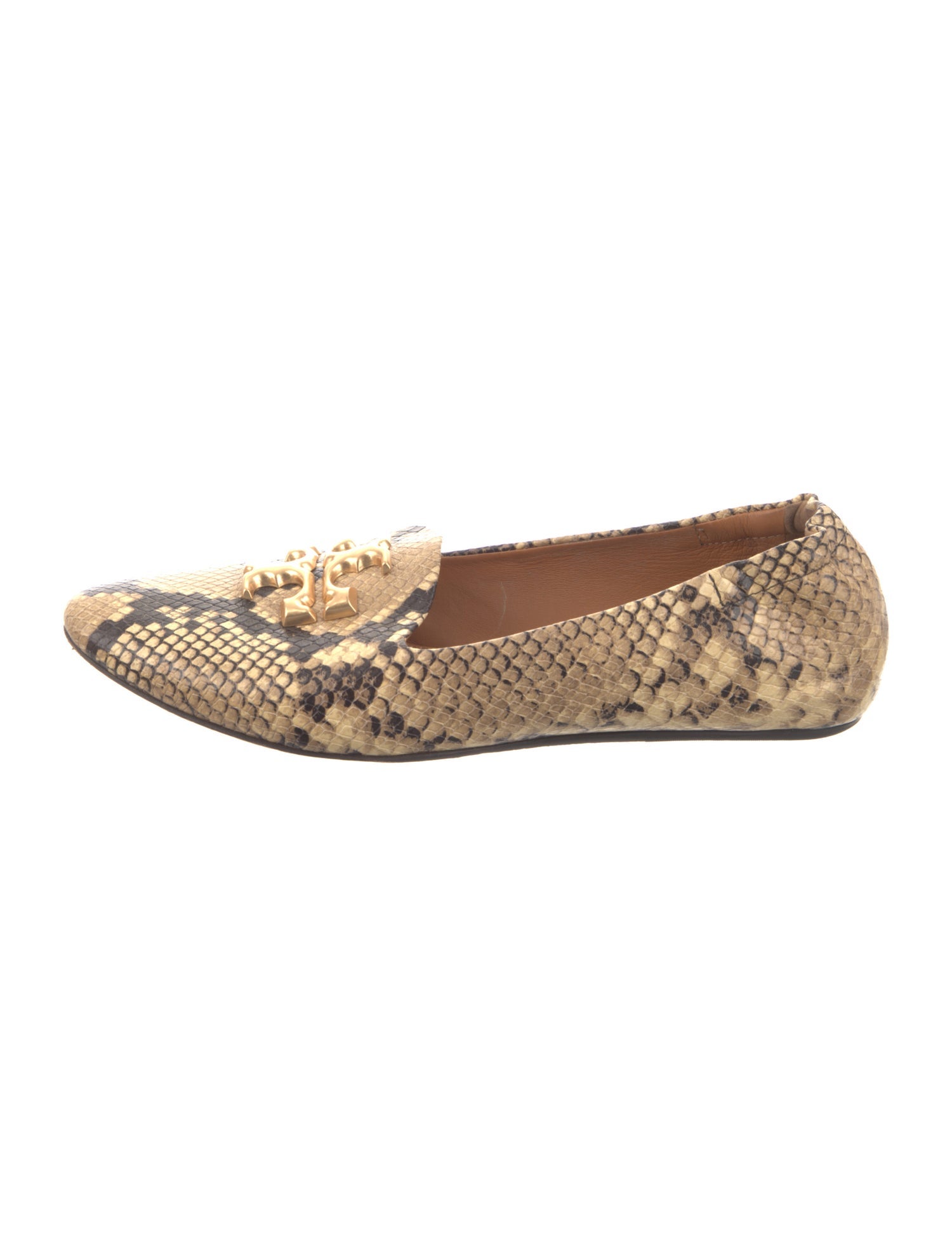 Tory Burch Embossed Leather Animal Print Loafers