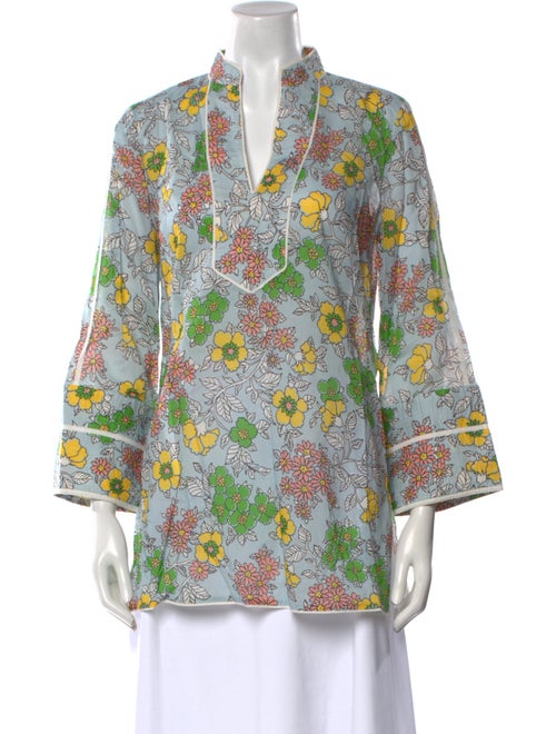Tory Burch Floral Print V-Neck Tunic