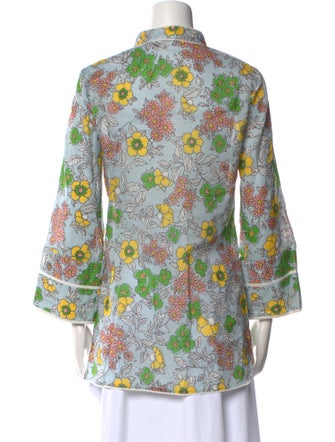 Tory Burch Floral Print V-Neck Tunic