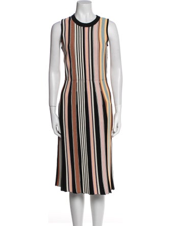 Tory Burch Striped Midi Length Dress