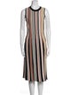 Tory Burch Striped Midi Length Dress