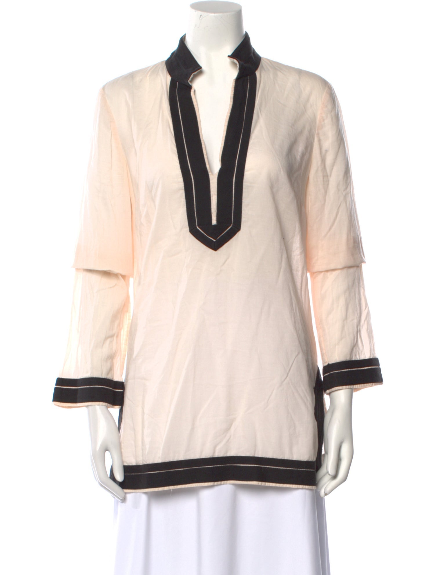 Tory Burch V-Neck Three-Quarter Sleeve Tunic