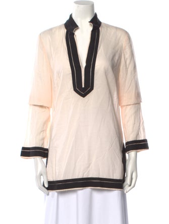 Tory Burch V-Neck Three-Quarter Sleeve Tunic