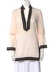 Tory Burch V-Neck Three-Quarter Sleeve Tunic