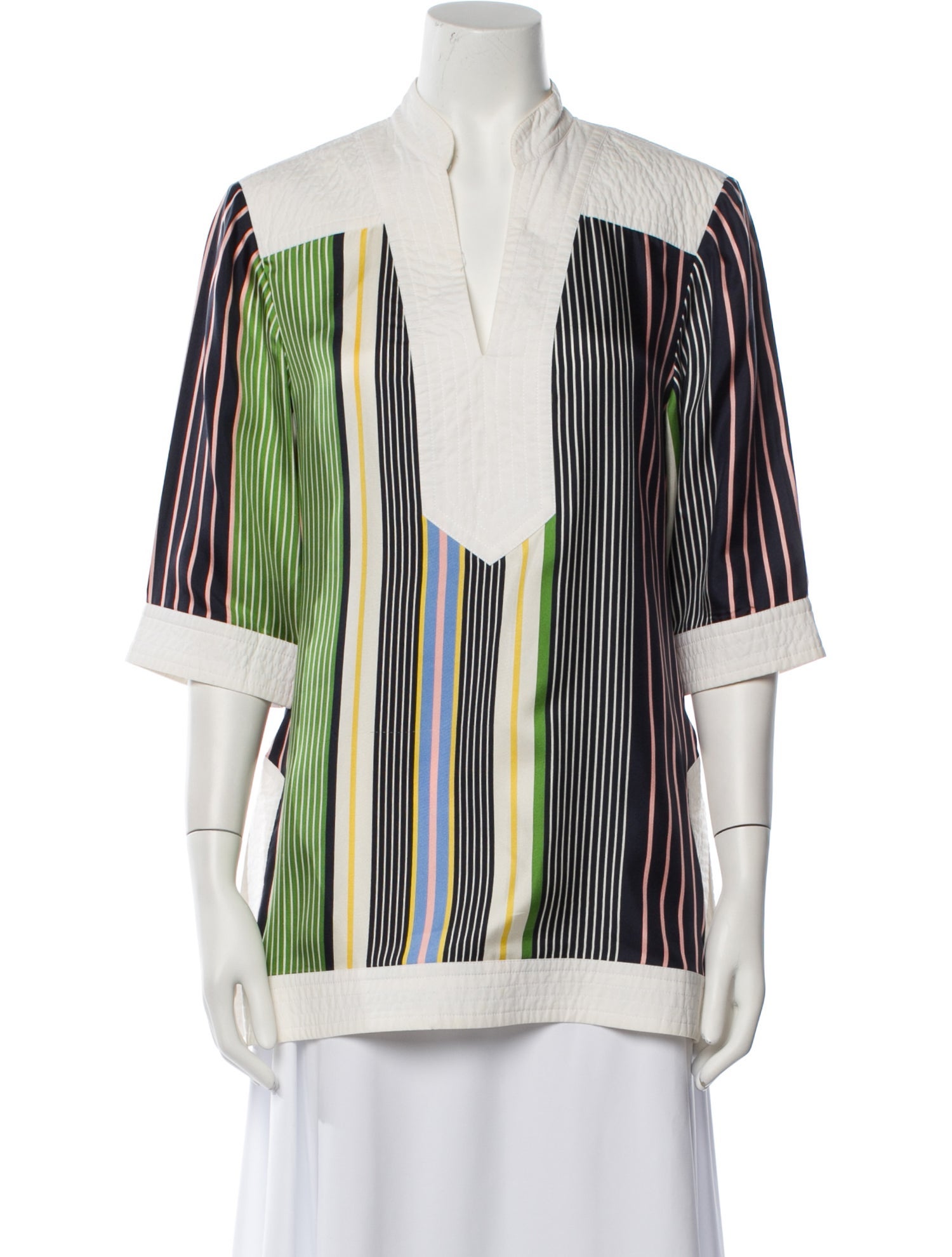Tory Burch Silk Striped Tunic