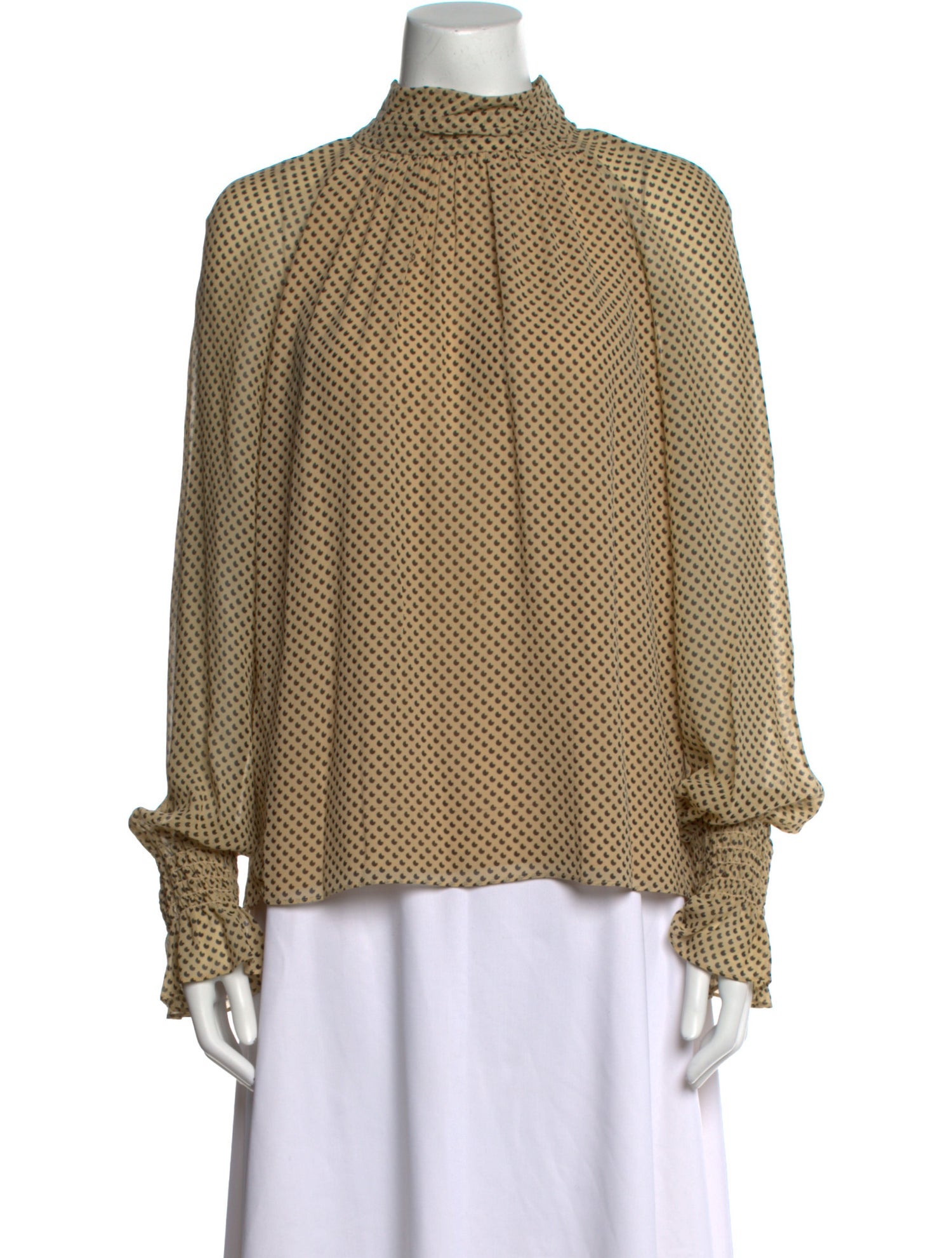 Tory Burch Silk Polka Dot Print Blouse