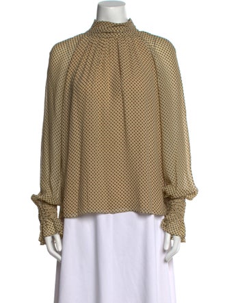 Tory Burch Silk Polka Dot Print Blouse