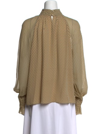 Tory Burch Silk Polka Dot Print Blouse