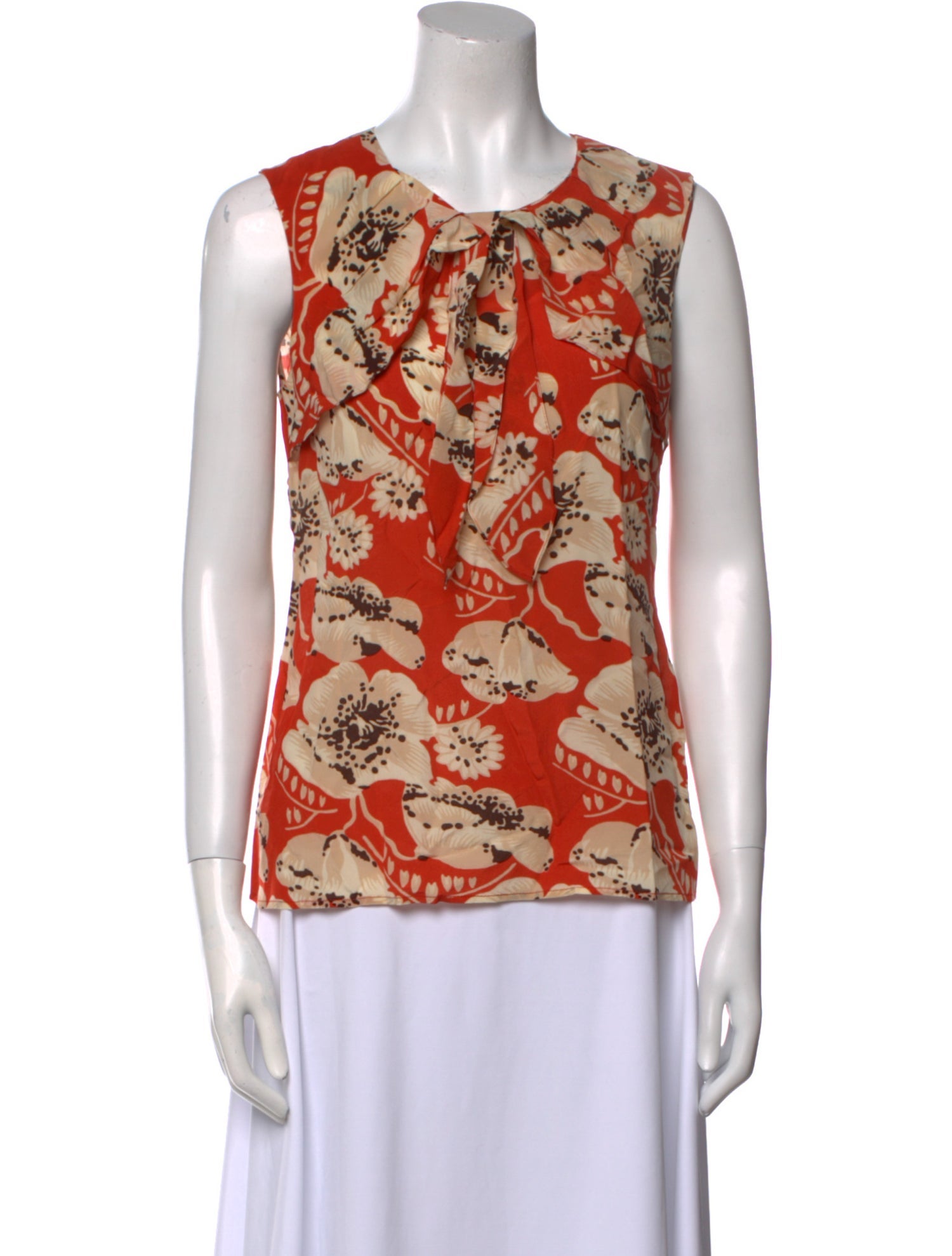Tory Burch Silk Floral Print Top