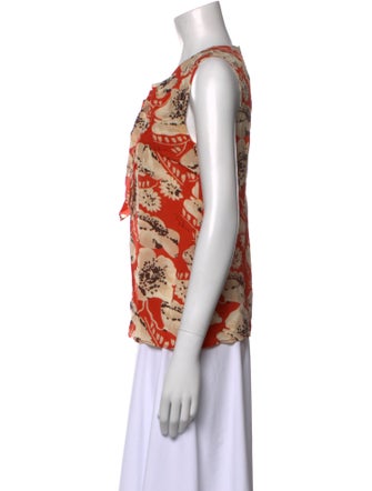 Tory Burch Silk Floral Print Top