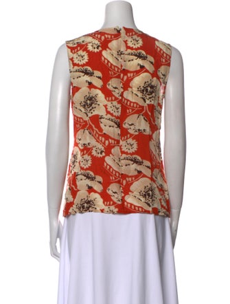 Tory Burch Silk Floral Print Top