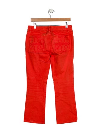 Tory Burch Mid-Rise Straight Leg Jeans