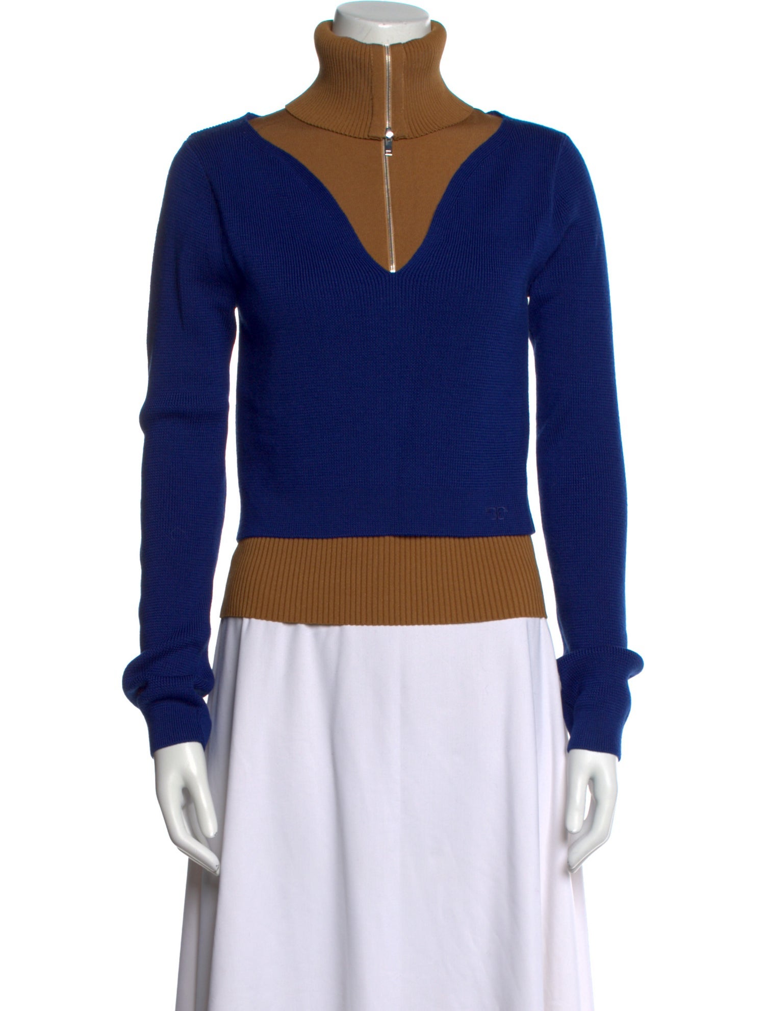 Tory Burch Wool Colorblock Pattern Sweater
