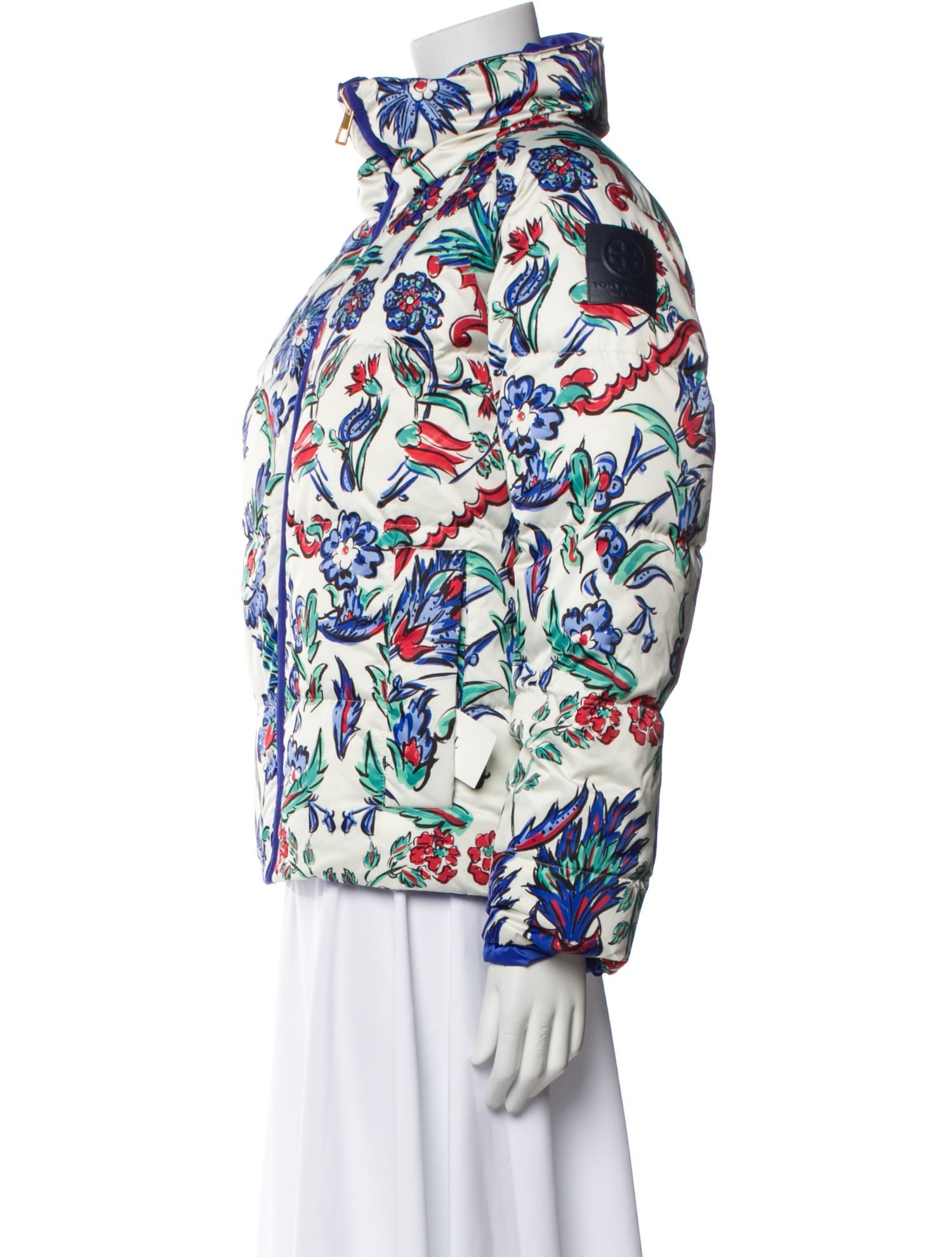 Tory Burch Floral Print Down Coat
