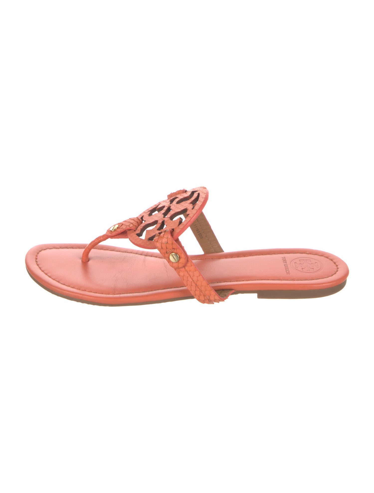 Tory Burch Leather Cutout Accent Slides