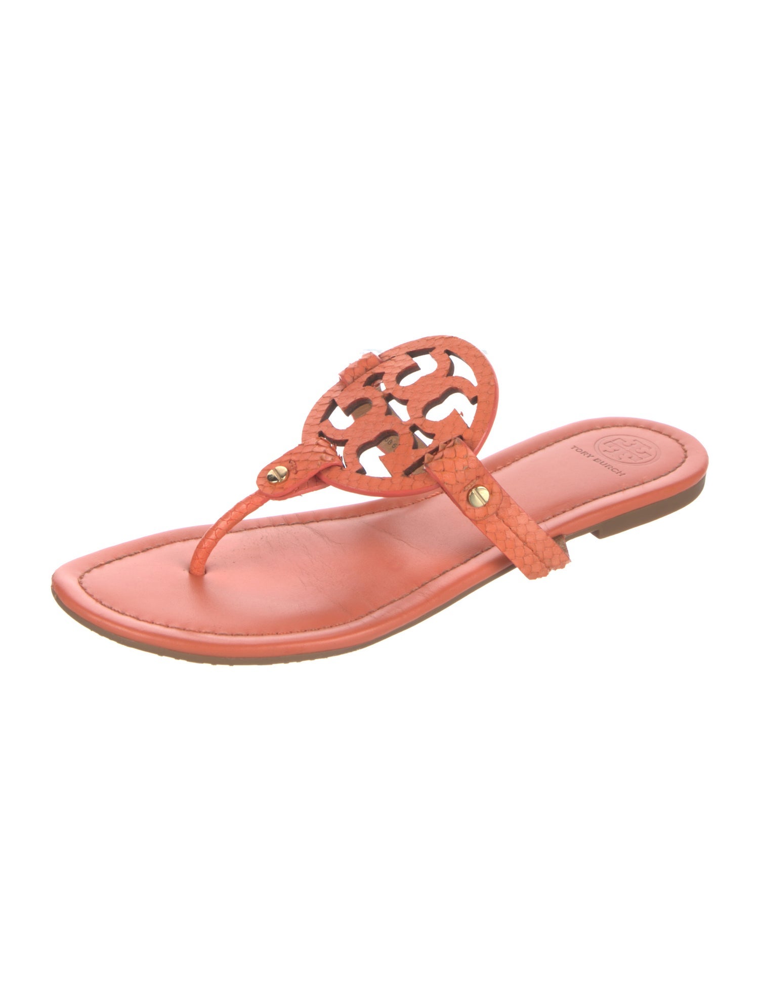 Tory Burch Leather Cutout Accent Slides