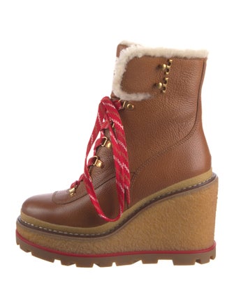 Tory Burch Leather Lace-Up Boots