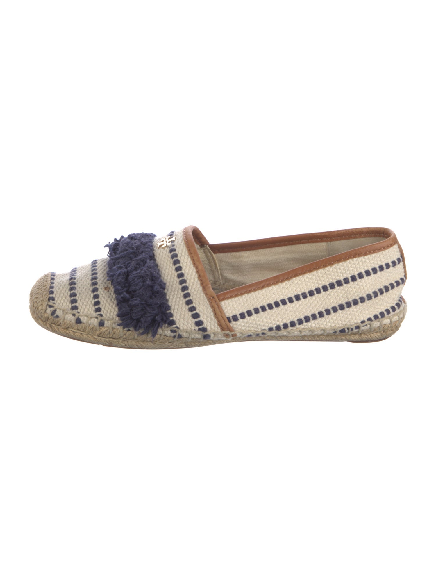 Tory Burch Printed Leather Trim Embellishment Espadrilles