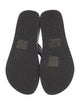 Tory Burch Canvas Leather Trim Embellishment Flip Flops