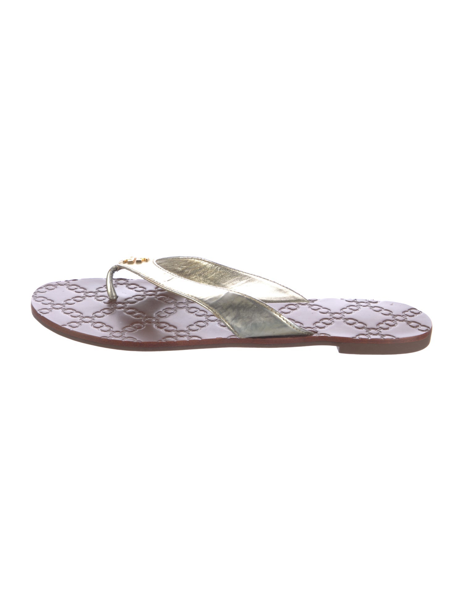 Tory Burch Leather Printed Flip Flops