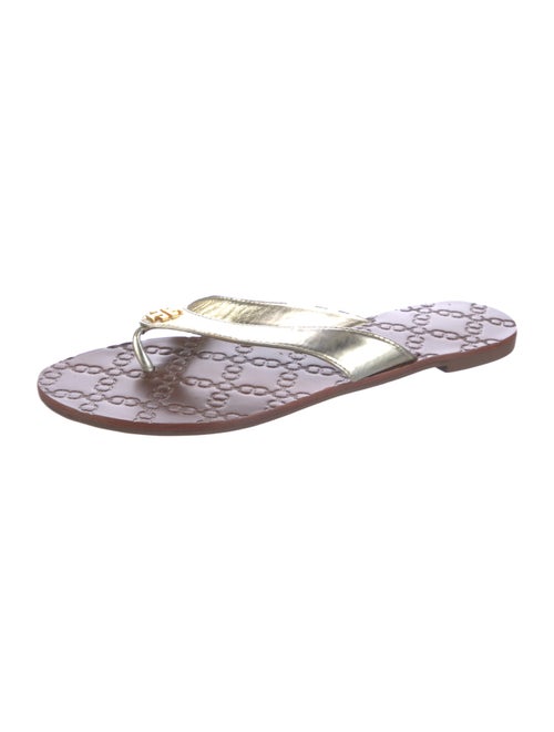 Tory Burch Leather Printed Flip Flops