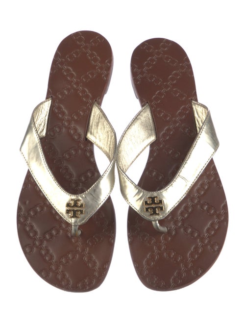 Tory Burch Leather Printed Flip Flops
