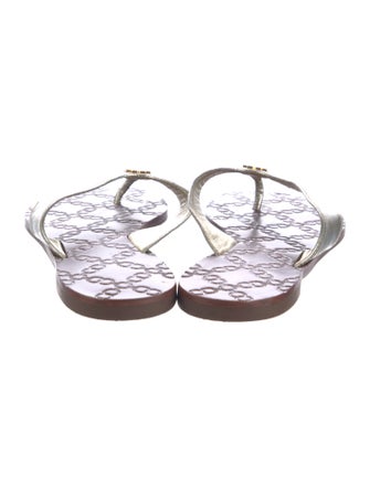 Tory Burch Leather Printed Flip Flops