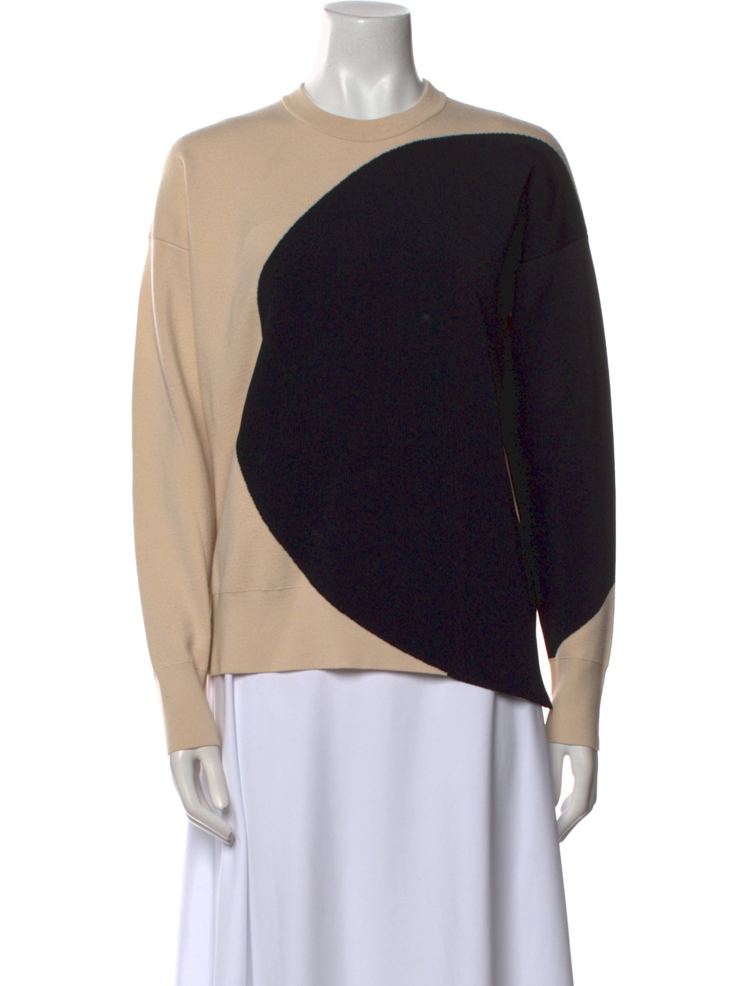 Tory Burch Colorblock Pattern Crew Neck Sweatshirt