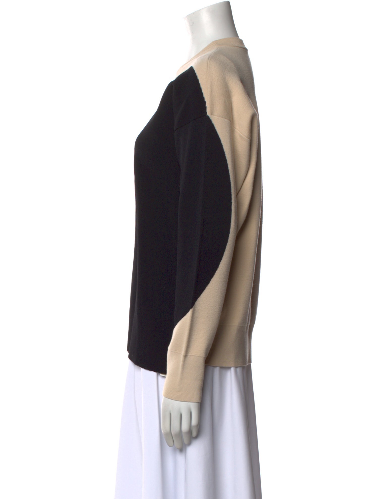 Tory Burch Colorblock Pattern Crew Neck Sweatshirt