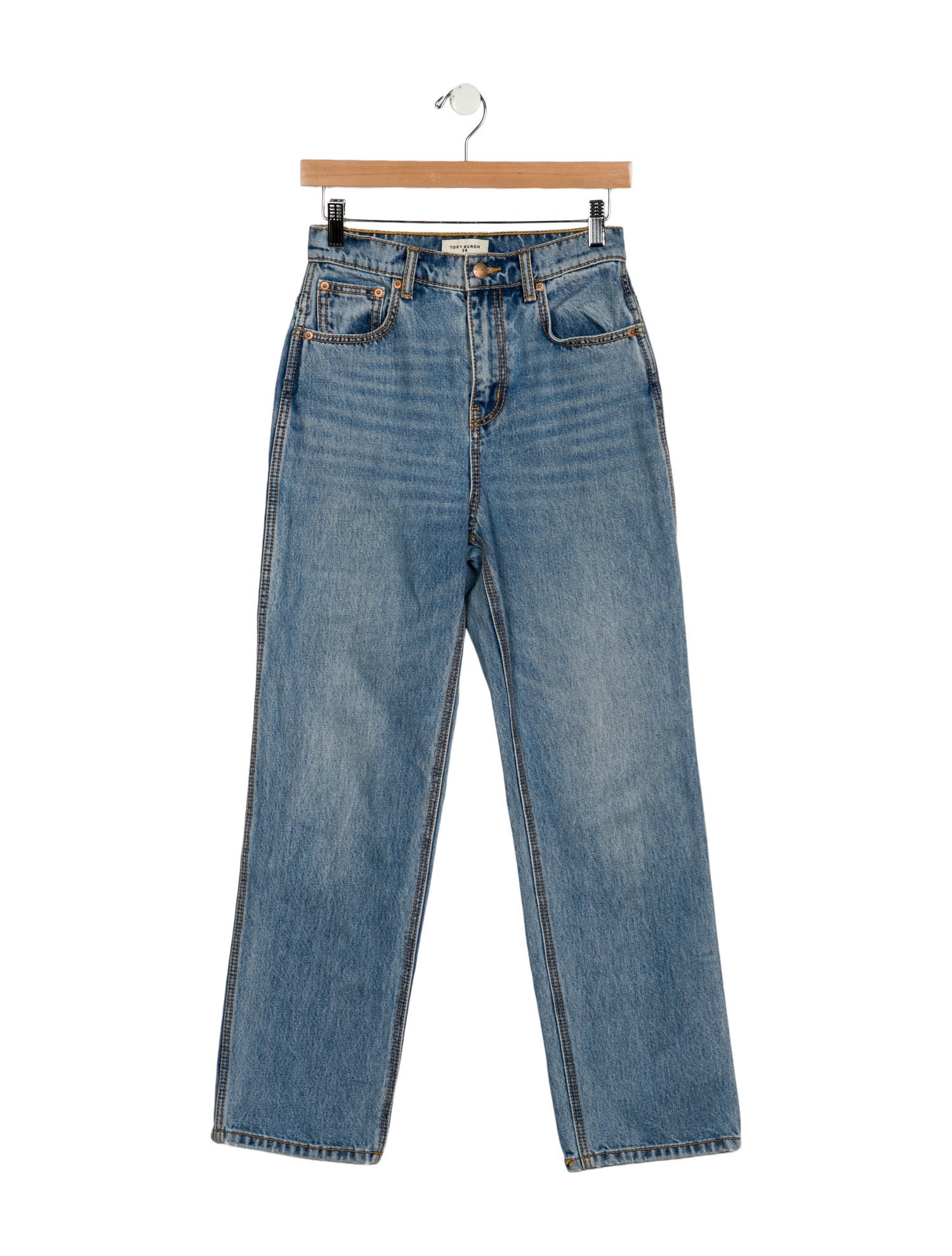 Tory Burch High-Rise Straight Leg Jeans