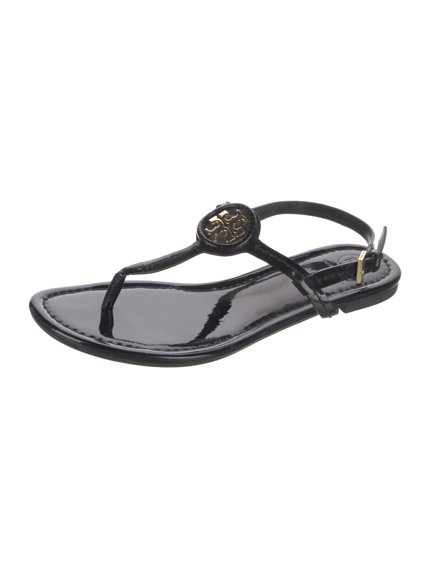 Tory Burch Patent Leather T-Strap Sandals