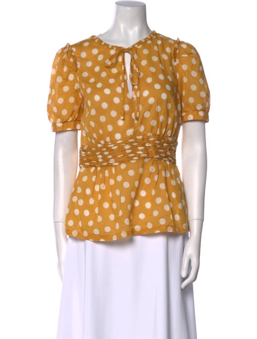 Tory Burch Polka Dot Print V-Neck Blouse