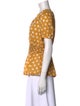 Tory Burch Polka Dot Print V-Neck Blouse