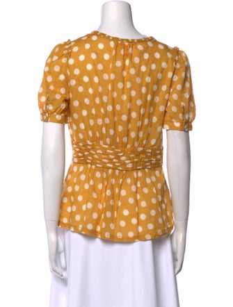 Tory Burch Polka Dot Print V-Neck Blouse