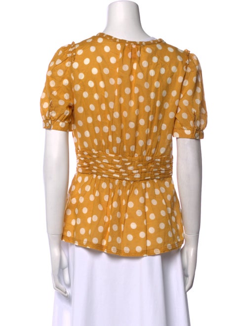 Tory Burch Polka Dot Print V-Neck Blouse