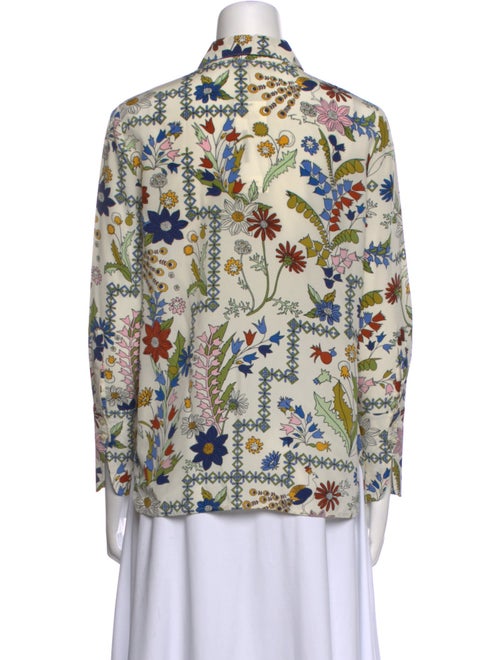 Tory Burch Silk Floral Print Button-Up Top