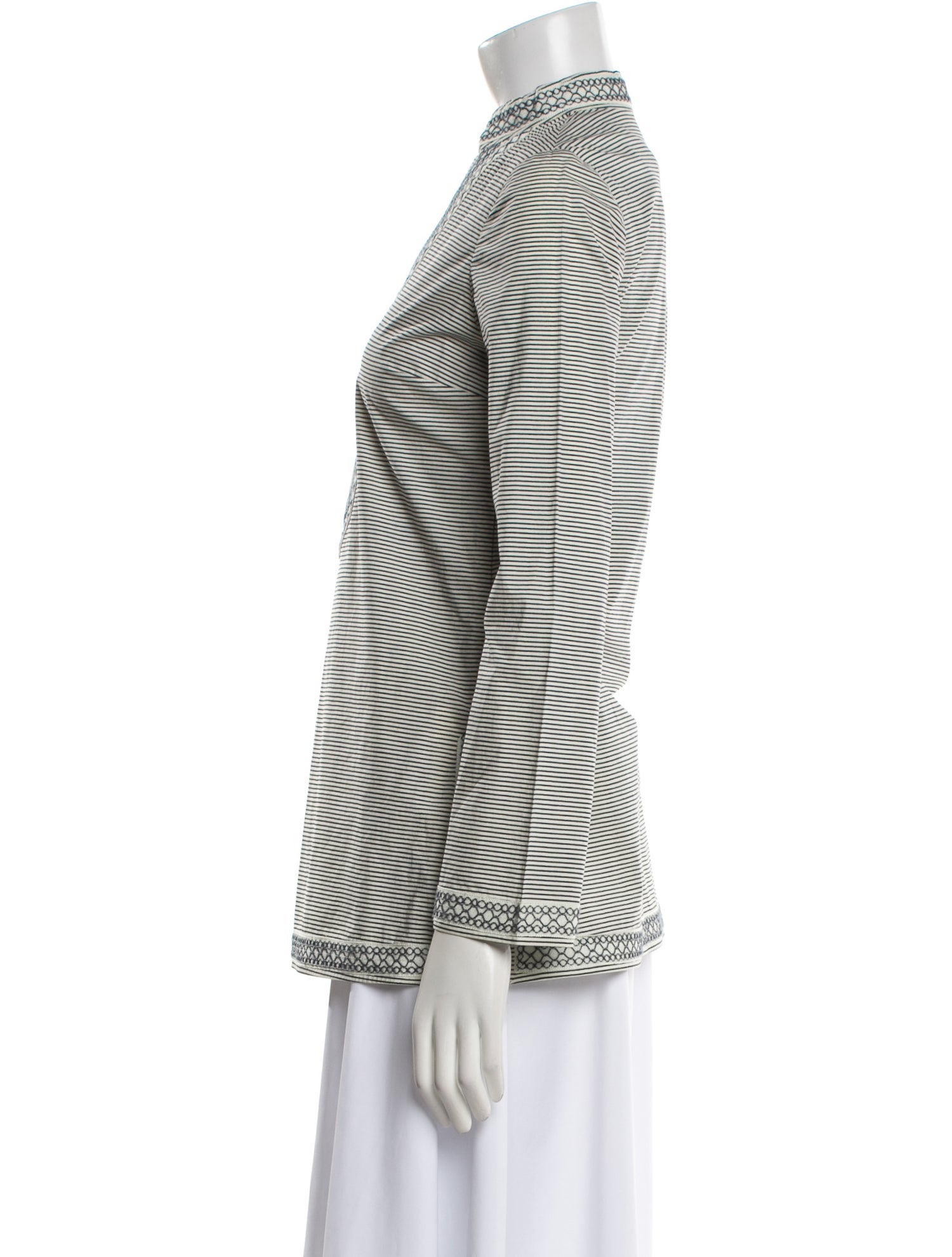 Tory Burch Striped V-Neck Tunic