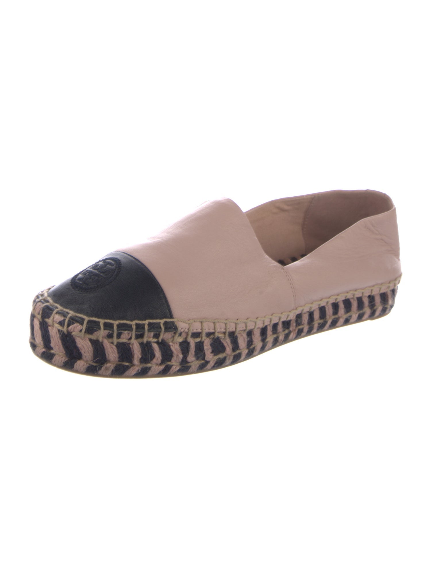 Tory Burch Leather Colorblock Pattern Espadrilles