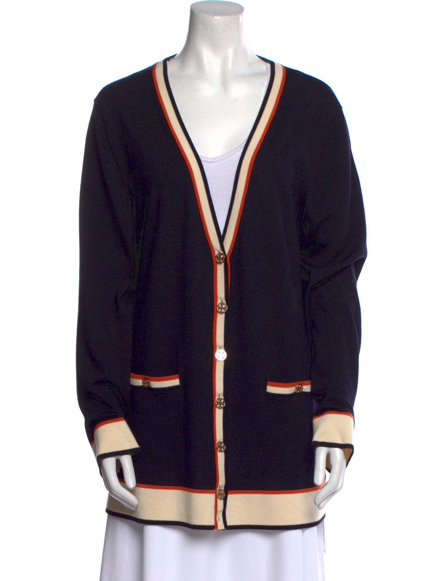 Tory Burch Merino Wool Striped Sweater