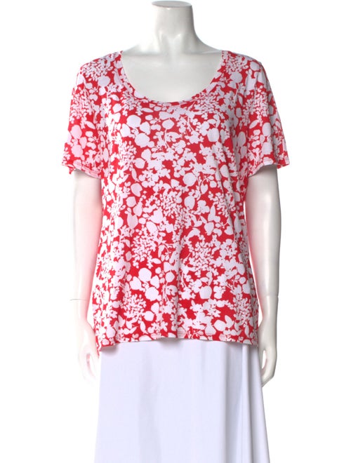 Tory Burch Floral Print Scoop Neck T-Shirt