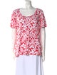 Tory Burch Floral Print Scoop Neck T-Shirt