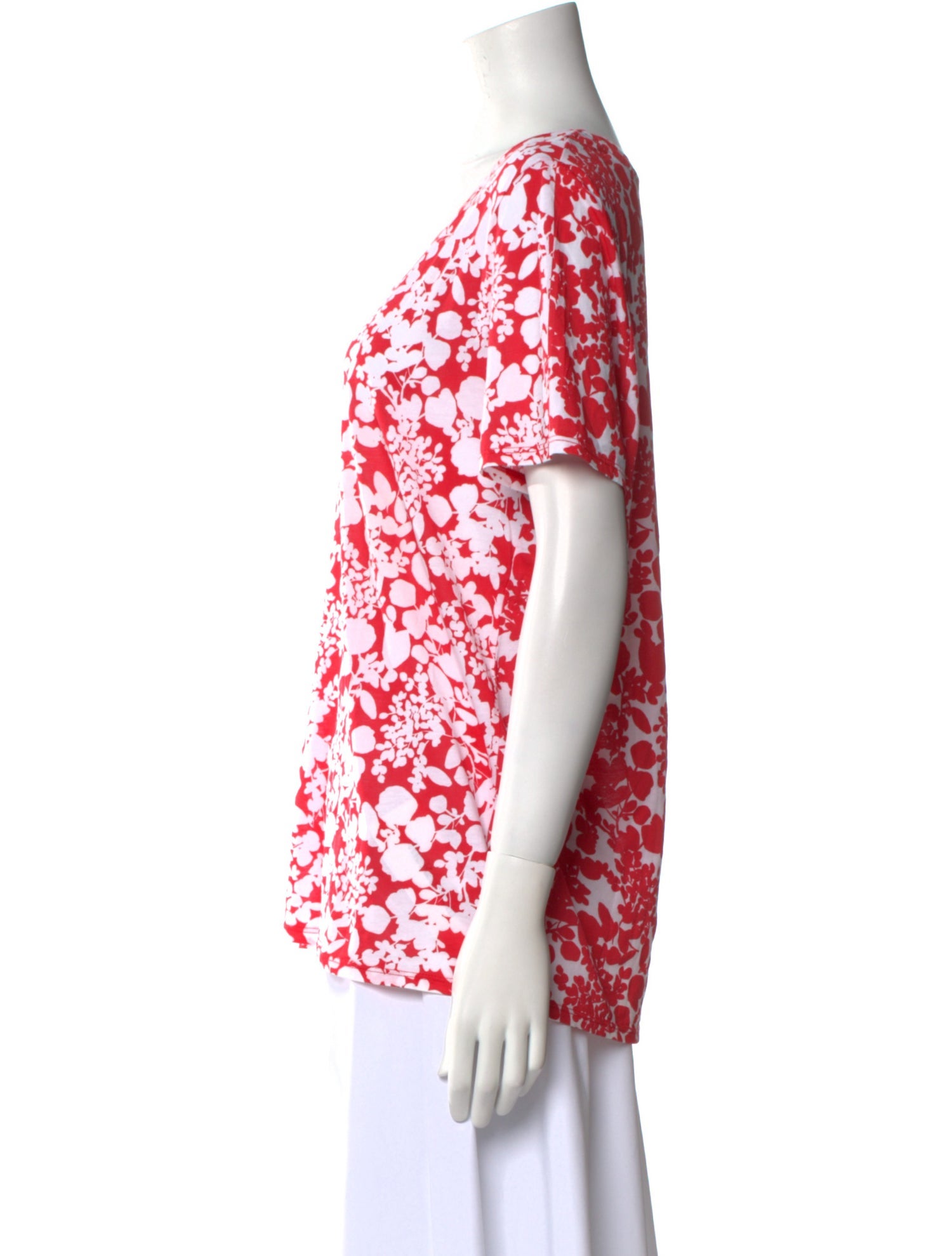 Tory Burch Floral Print Scoop Neck T-Shirt