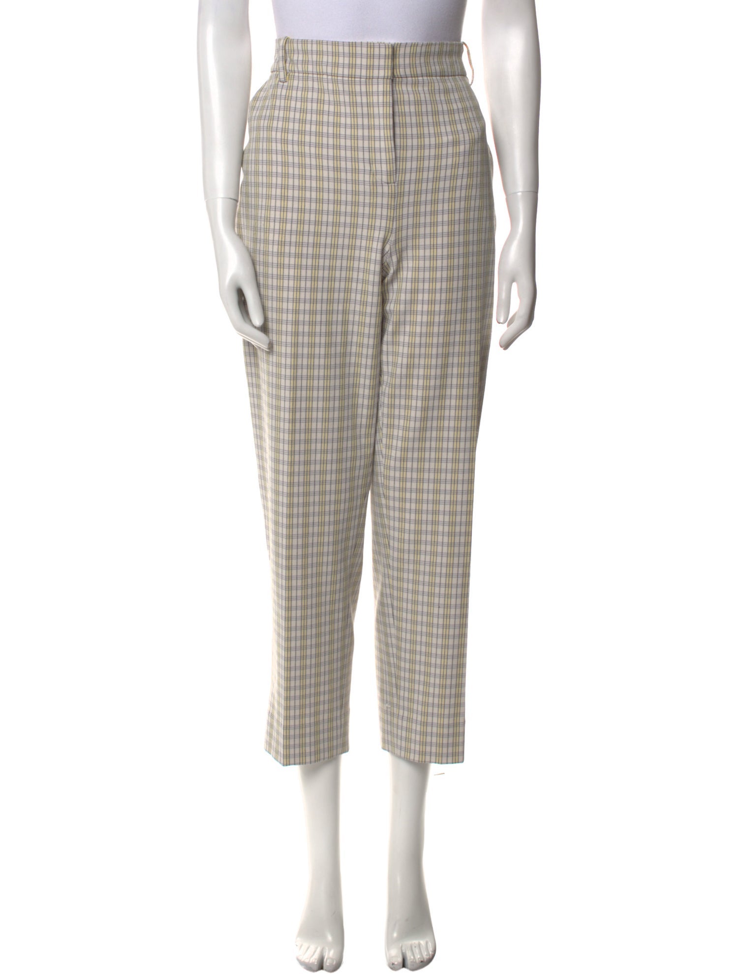 Tory Burch Plaid Print Straight Leg Pants