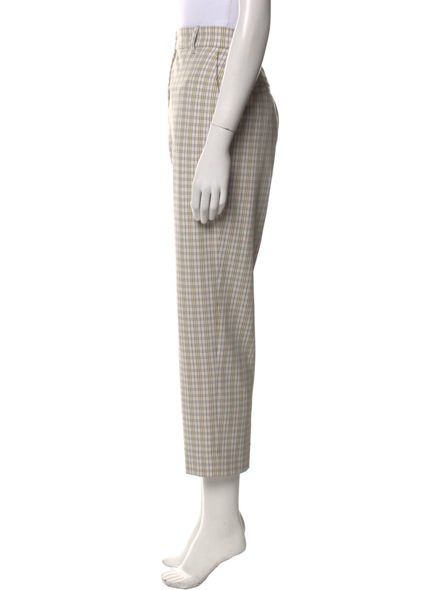 Tory Burch Plaid Print Straight Leg Pants