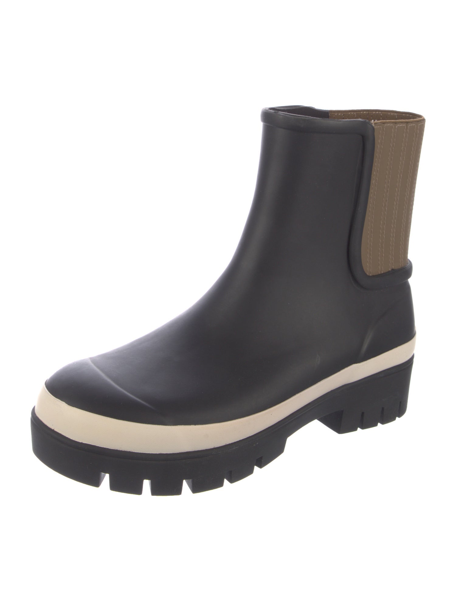 Tory Burch Rubber Colorblock Pattern Rain Boots