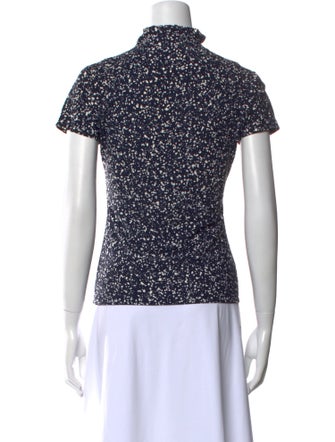 Tory Burch Printed Mock Neck Top