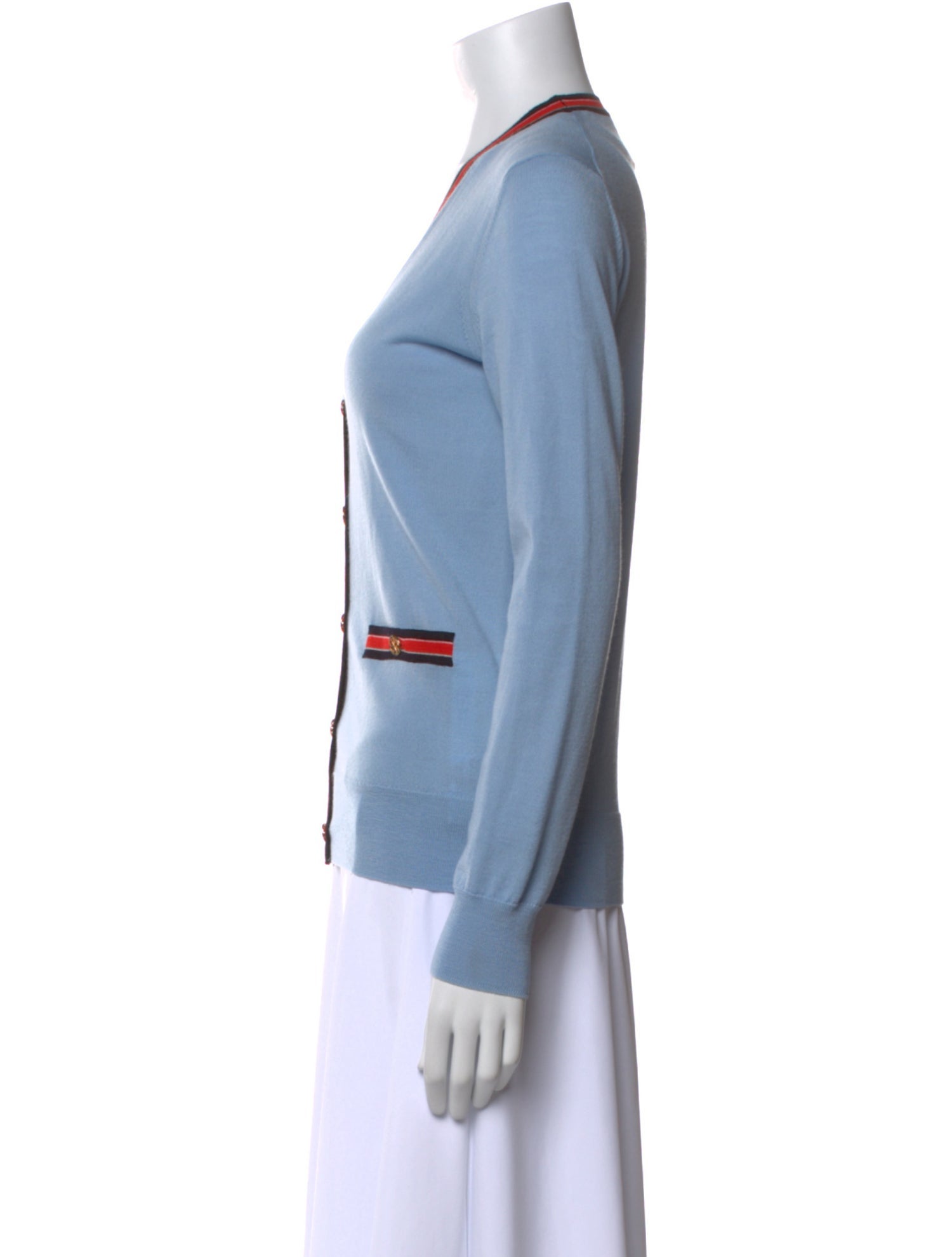 Tory Burch Merino Wool Colorblock Pattern Sweater