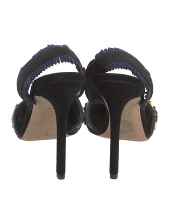 Tory Burch Suede Patterned Slingback Pumps