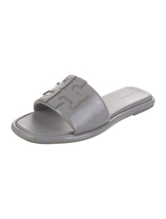 Tory Burch Patent Leather Floral Print Slides